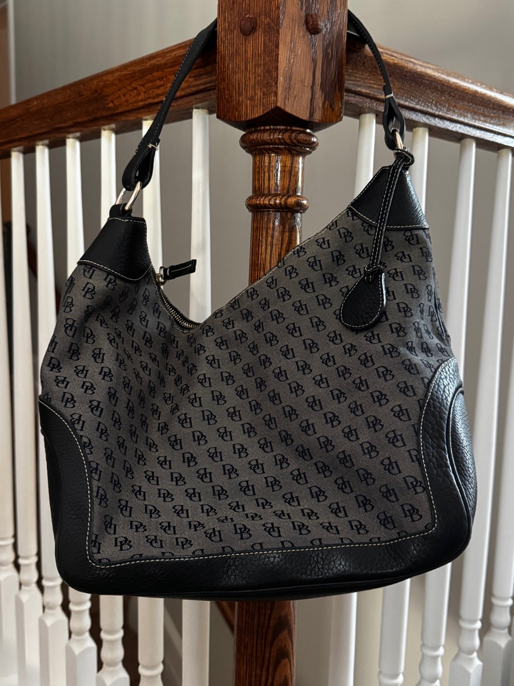 Dooney & Bourke Monogram Logo Print Hobo Satchel Bag